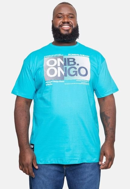 Camiseta Onbongo Plus Size Estampada Azul Turquesa - Marca Onbongo