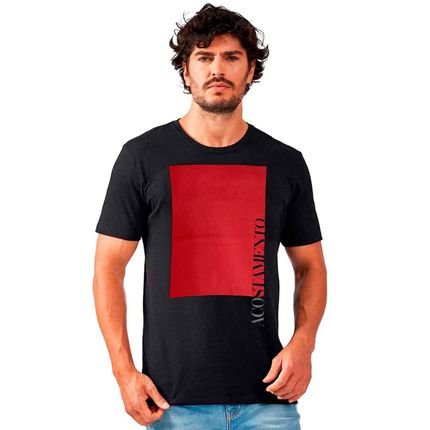 Camiseta Acostamento Red Square IN23 Preto Masculino - Marca Acostamento