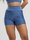 Short Curto Feminino Cintura Alta Suplex Moda Fitness Vicbela Azul - Marca Vicbela
