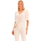 Blusa Lança Perfume Decote V Pr25 Off White Feminino - Marca Lança Perfume