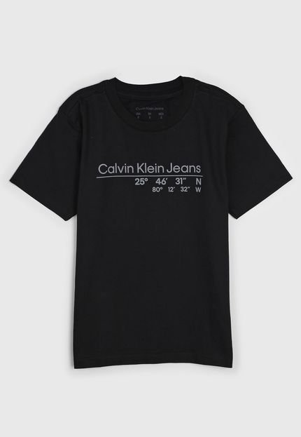Camiseta Calvin Klein Kids Infantil Lettering Preta - Marca Calvin Klein Kids