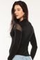 Blusa Feminina Malha  Com Tule Planet Girls Preto - Marca Planet Girls