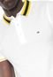 Camisa Polo Tommy Hilfiger Slim Listrada Branca/Amarela - Marca Tommy Hilfiger