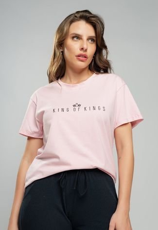 T-Shirt Ampla King Of King Salvatore Fashion Rosa