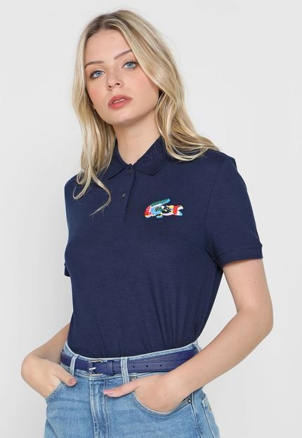 Camisa Polo Lacoste Logo Azul-Marinho - Marca Lacoste