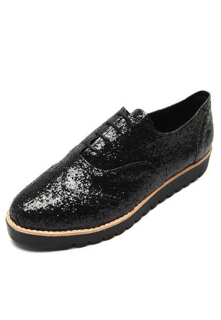 Oxford Flatform DAFITI SHOES Glitter Preto - Marca DAFITI SHOES