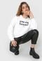 Blusa de Moletom Fechada Colcci Lettering Branco - Marca Colcci