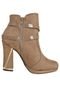 Ankle Boot Vizzano Tira e Salto Trabalhado Bege - Marca Vizzano