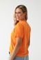 Camiseta Colcci Reta Text Me Laranja - Marca Colcci