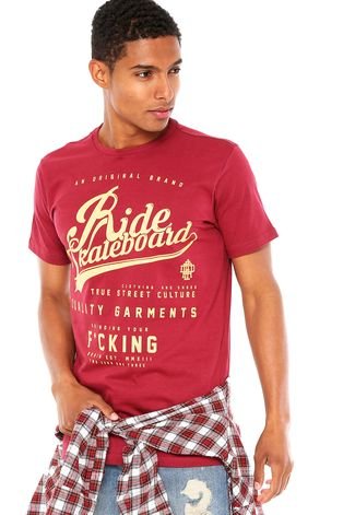 Camiseta Ride skateboard True Street Culture Vinho