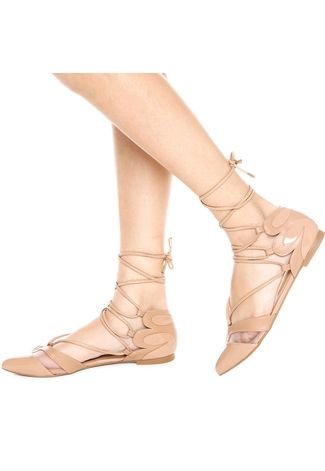 Sapatilha DAFITI SHOES Recortes Nude - Compre Agora