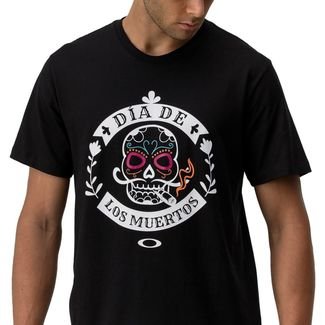 Camiseta Oakley Masculina Dia De Los Muertos Skull Graphic Tee Casual