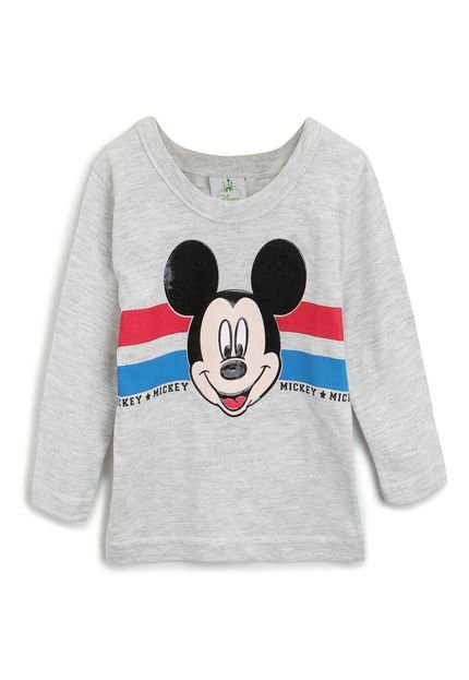 Camiseta Brandili Mickey Mouse Infantil Cinza - Marca Brandili