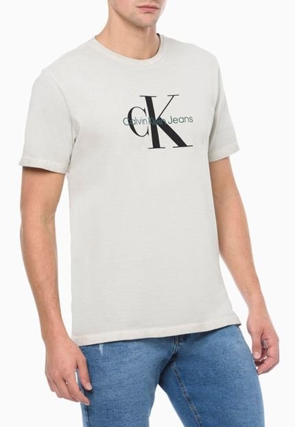 Camiseta Masculina Reissue Tinto Sujo Calvin Klein - Areia - Marca Calvin Klein Jeans