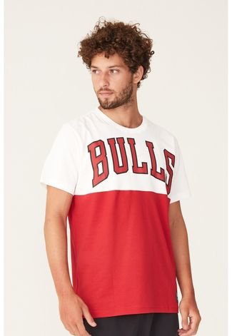 Camiseta NBA Especial Chicago Bulls Off White Com Vermelha