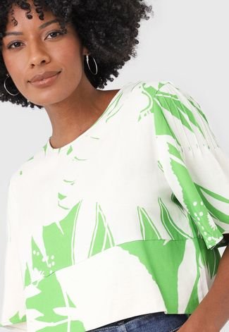 Camiseta Forum Folhagem Off-White/Verde