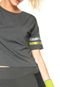 Camiseta Memo Estampa Metalizada Cinza/Prata/Verde - Marca Memo
