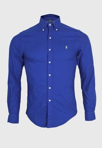 Camisa Polo Ralph Lauren Reta Logo Azul