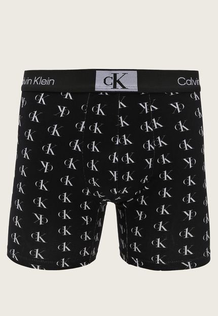 Cueca Calvin Klein Underwear Boxer 1996 Staggered Logo Preta - Marca Calvin Klein Underwear