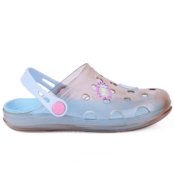 Babuche Infantil Feminino WorldColors Pop Clear Kids - Transparente/Azul - Marca WorldColors