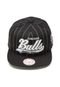 Boné Mitchell & Ness Snapback Baron Pinstripe Chicago Bulls Preto/Branco - Marca Mitchell & Ness