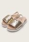 Chinelo Slide Infantil Molekinha Glitter Dourado - Marca Molekinha
