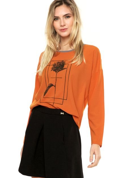 Blusa Canal Padronagem Laranja - Marca Canal