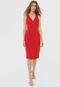 Vestido Colcci Midi Pregas Vermelho - Marca Colcci