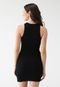 Vestido Canelado Calvin Klein Jeans Curto Logo Preto - Marca Calvin Klein Jeans