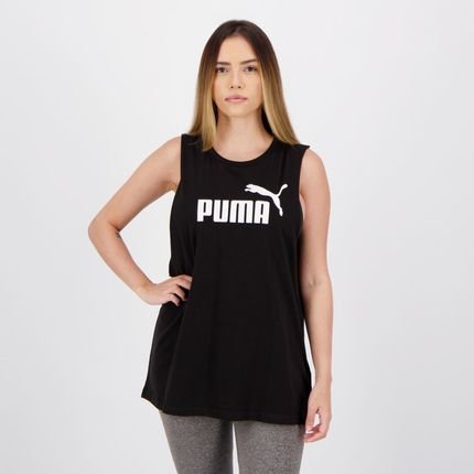 Regata Puma Essentials Cut Off Logo Tank Feminina Preta - Marca Puma