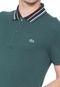 Camisa Polo Lacoste Slim Listras Verde - Marca Lacoste