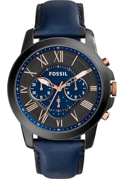 Relógio Fossil FS50610AN Azul - Marca Fossil