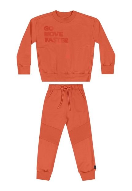 Conjunto Blusão e Calça em Moletom Infantil Menino Quimby Vermelho - Marca Quimby
