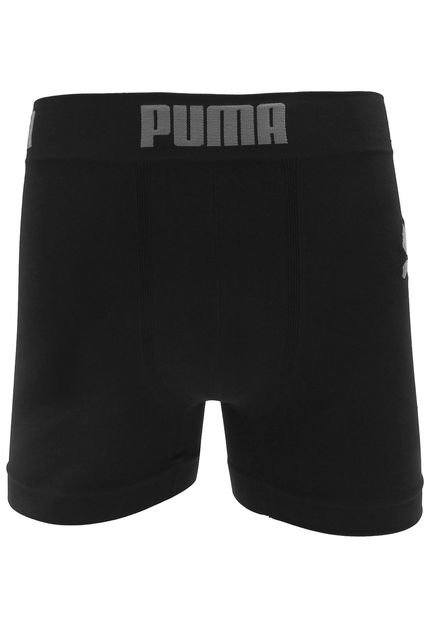 Cueca Puma Boxer Sem Costura Preta/Cinza - Marca Puma