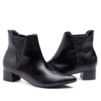 Bota Feminina Piccadily Cano Curto Taci Preto