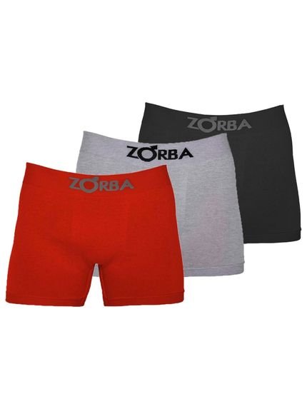 Kit com 3 Cuecas Boxer Zorba 781 Colorido Vermelho - Marca Zorba