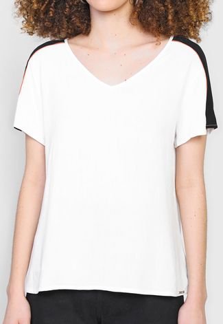 Blusa Cativa Color Block Branca/Preta