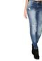 Calça Jeans Sawary Skinny Cropped Destroyed Azul - Marca Sawary