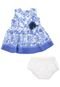 Vestido Tip Top Arabesco Bebê Azul/Branco - Marca Tip Top