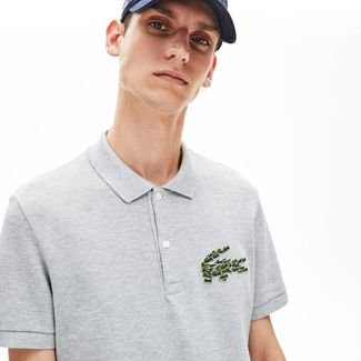 Polo Lacoste Regular Fit Cinza
