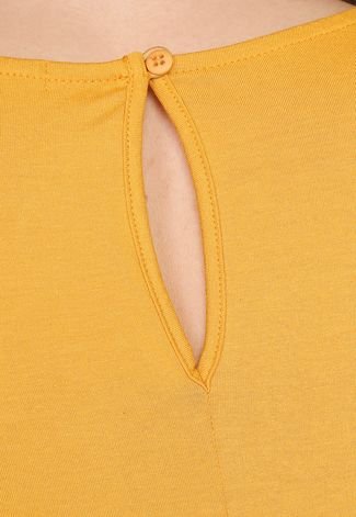 Vestido FiveBlu Curto Liso Amarelo