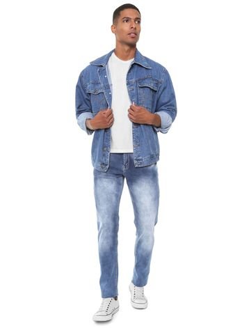 Calça Jeans R Rowers Slim Estonada Azul
