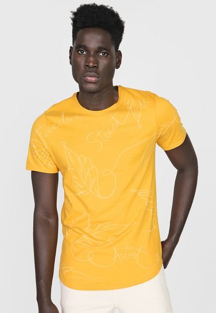 Camiseta Enfim Estampada Amarela - Marca Enfim
