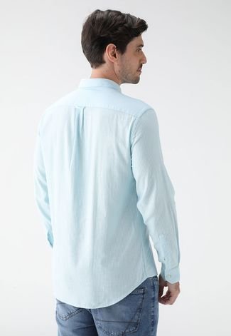 Camisa Aramis Slim Oxford Listrado Azul