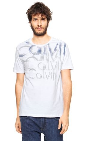 Camiseta Calvin Klein Jeans Estampada Branco