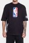 Camiseta NBA Masculina Oversized Logoman Preta - Marca NBA