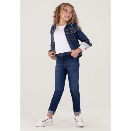 Jaqueta Infantil Jeans Super Comfort Menina Azul Claro Incolor - Marca Brandili