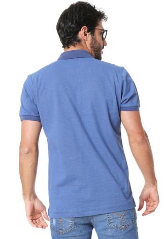 Camisa Polo Aramis Reta Estampada Azul