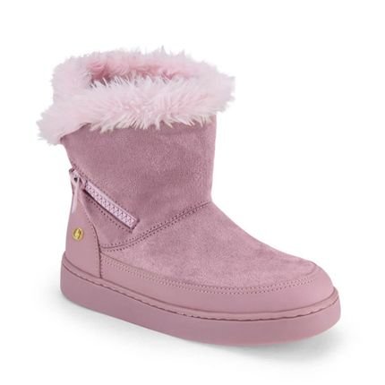 Bota Infantil Feminina Cano Baixo Rosa com Pelo Bibi Urban Boots 23 - Marca Calçados Bibi