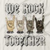 Camiseta We Rock Together - Off White - Marca Studio Geek 